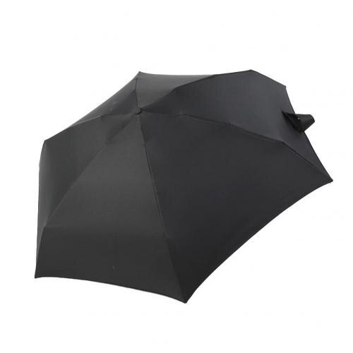 Portable Five-Fold Umbrella Mini Retractable Folding UV Protection Girl Umbrella Sun Umbrella: Black