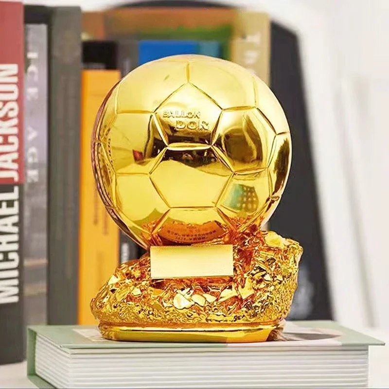 Balón de fútbol dorado de 25cm, premio de excelente jugador, trofeo esférico de recompensa de Honor, mejor , decoración del hogar