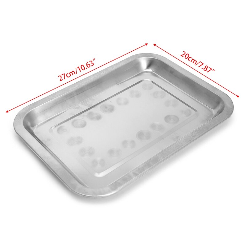 Bandeja Rectangular de acero inoxidable para barbacoa, bandeja de pescado a la parrilla, contenedor de comida para barbacoa