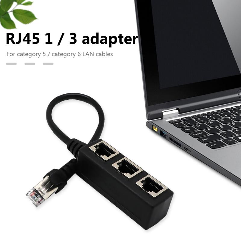 Cabo divisor ethernet rj45, macho para 3 fêmea, adaptador de interruptor para gato 5/gato 6, cabo adaptador para pc, computador