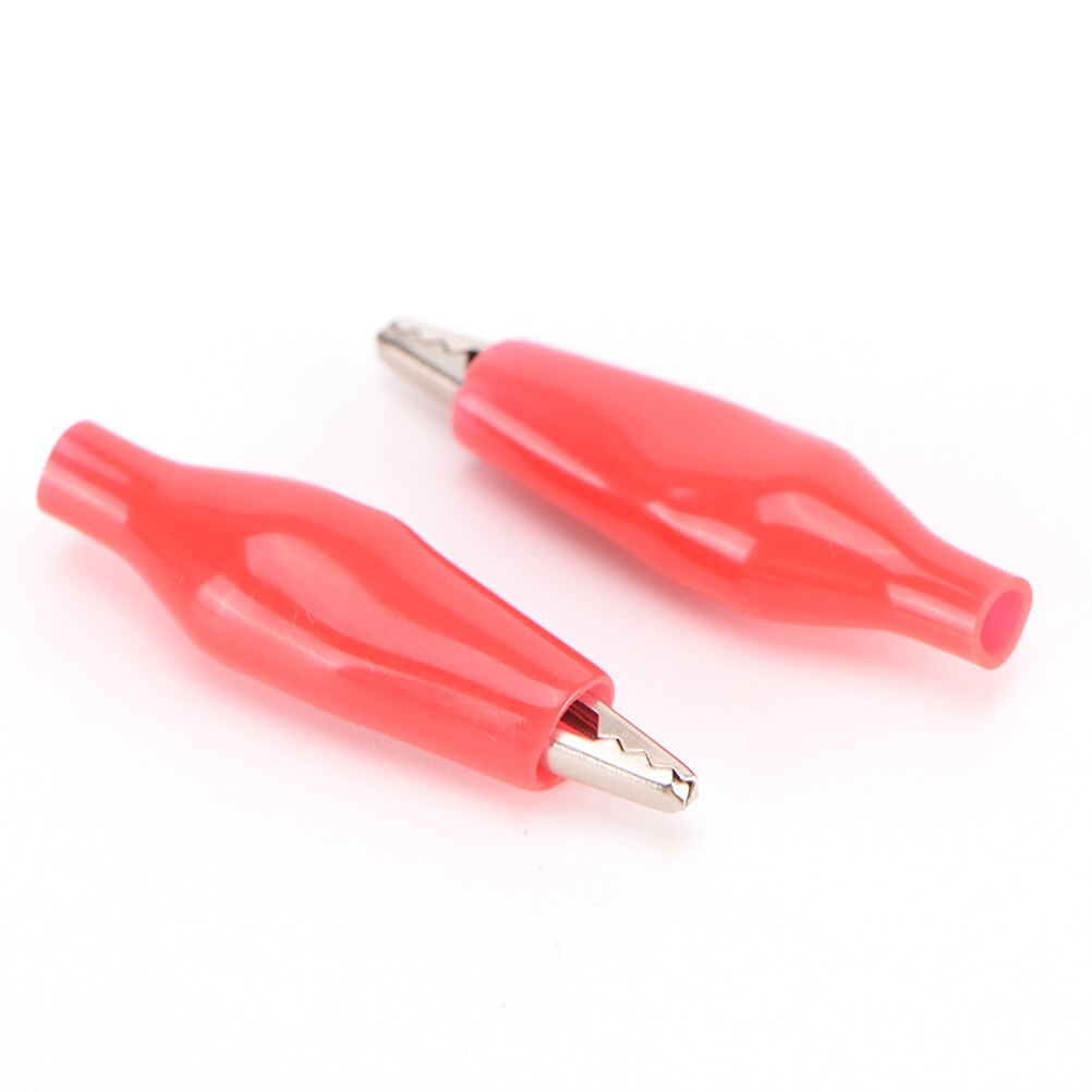 10pcs/lot 28MM Metal Alligator Clip Crocodile Electrical Clamp for Testing Probe Meter Red