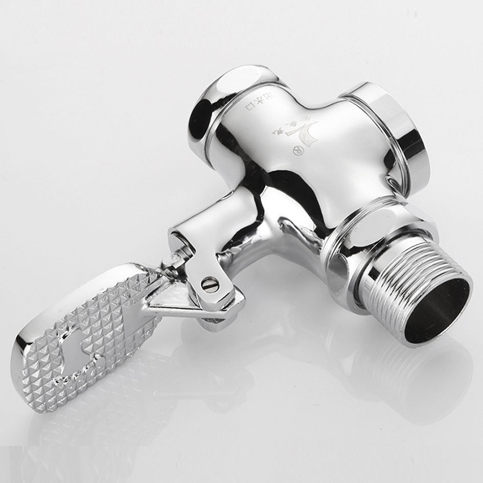 Brass foot pressing stool flushing valve for squat Pan time delay flush valve for squat pot flushometer