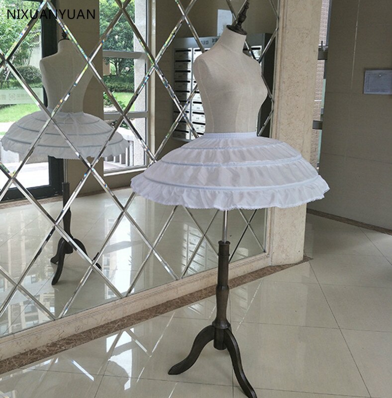 Blanco al por mayor 3 aros de boda enaguas para Vestido corto de Ballet, falda de crinolina cintura elástica enagua Jupon Tribunal