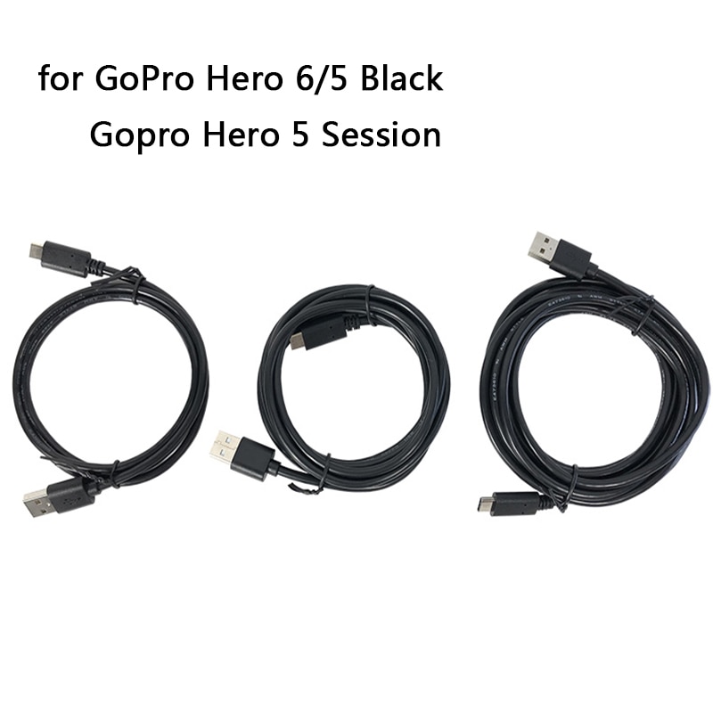 Til gopro hero 8/7/6/5 opladning usb hero 5 session kabel type-c sync data usb kabel go pro action sport kamera tilbehør
