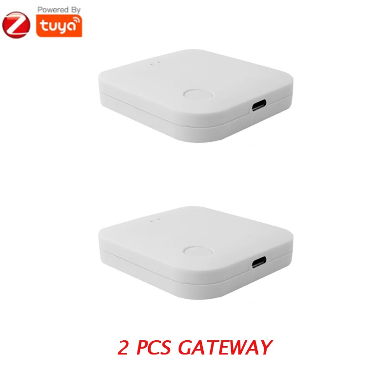 Tuya-Hub inteligente ZigBee, puente de entrada inalámbrico/con cable para Control de aplicación remota, funciona con el asistente de Google Alexa: 2Pieces