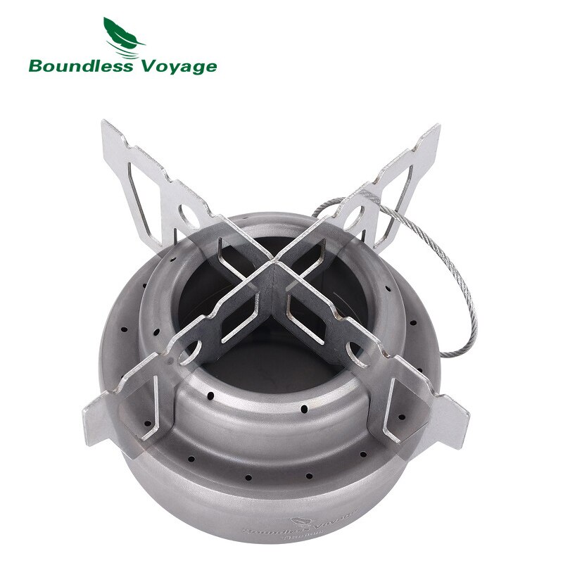 Boundless Voyage Titanium Spirit Stove Camping Alcohol Oven Outdoor Mini Burner Ultralight Portable Furnace with Stand and Sack