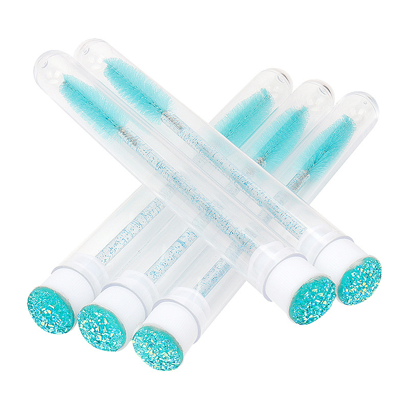 10/20 Pcs Wimpers Borstel Met Buis Kristal Wegwerp Glitter Wenkbrauw Borstels Vervangbare Stofdicht Wimper Accessoires: Babe Green 20pcs