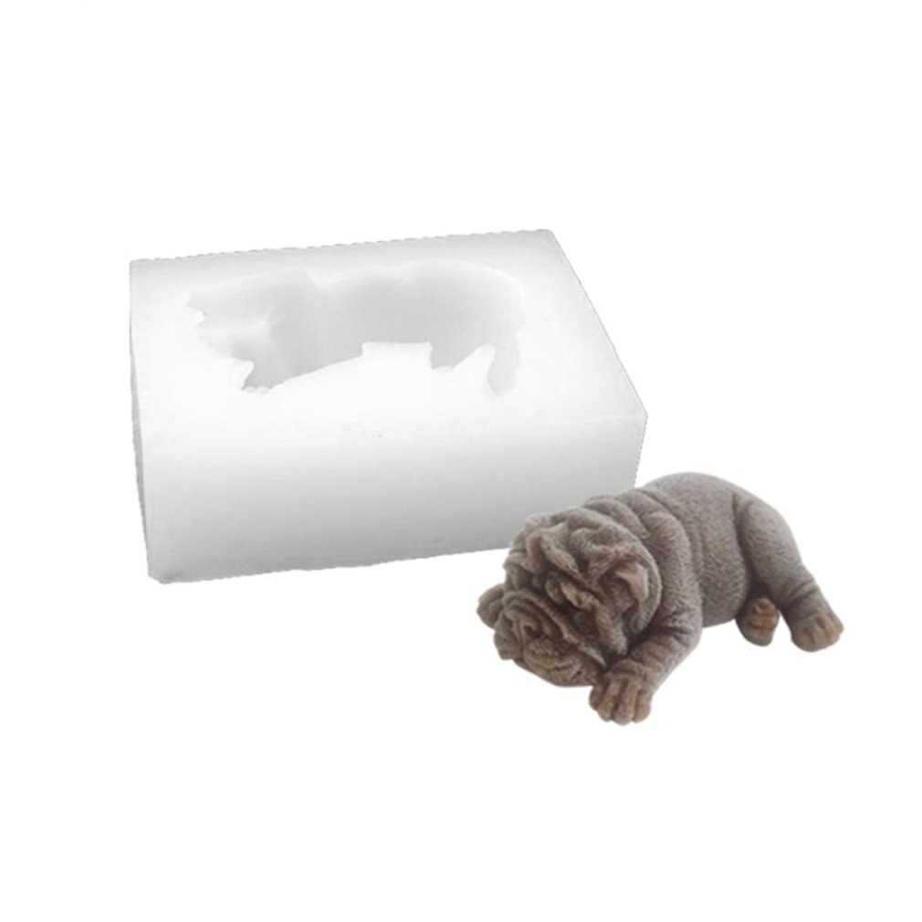 Moule de cuisson chocolat Shar Pei Mousse Silicone moule 3d chien crème glacée Fondant décoration moule de cuisson: as show 1