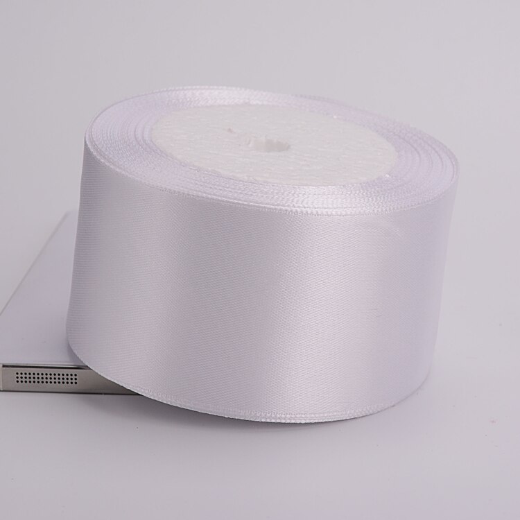 (25 yards/rulle )6mm-75mm hvide silke satinbånd bryllup dekorativt bånd indpakning gør-det-selv håndlavede materialer 9 str.: 50mm hvide