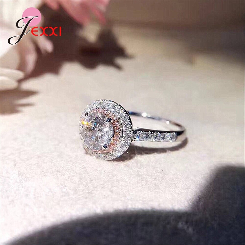 S925 Sterling Zilveren Ringen Belofte voor Lover Vriendin Verjaardag Anniversary Multi Cubic Zirkoon Inlay Verharde Lus Sieraden