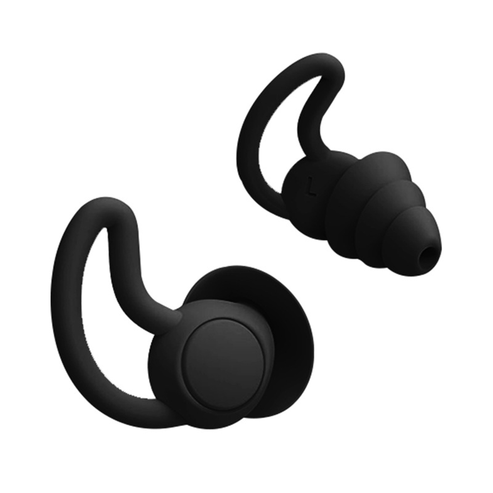 Silicone Sleeping Ear Plugs Sound Insulation Ear Protection Earplugs Anti-Noise Plugs for Travel Silicone Soft Noise Reduction: black
