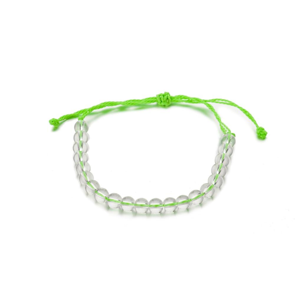 Bohemian Marine Style Bead Armband Transparante String Glas Marine Bescherming Sieraden Verstelbare Armband Voor Mannen En Vrouwen: green