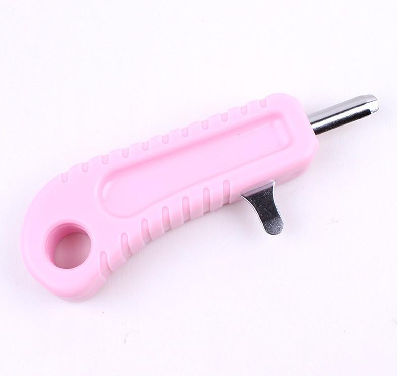 1* Nut Cracker Pistachio Nut Opener Stainless Steel Plastic Handle Nut Open Tool Sheller Manual Nut Opener Kitchen Accessories: Pink