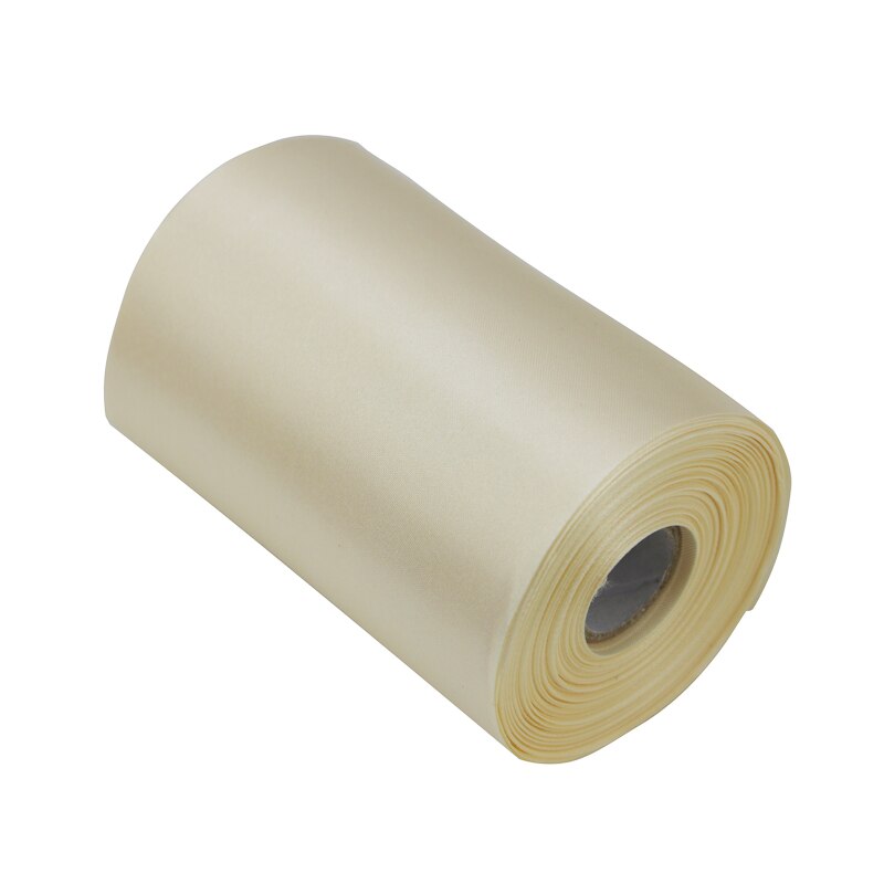 (20 meter/rol ) 100mm enkelzijdig satijnen lint band decoratie kerstlint kant: Beige