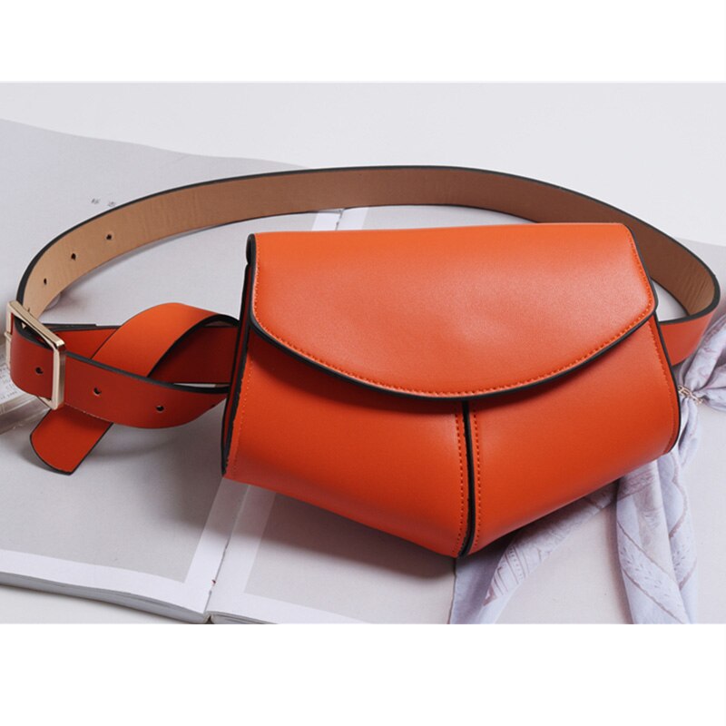 Vrouwen Serpentine Fanny Pack Dames Mode Riem Tas Mini Disco Taille Tas Lederen Kleine Schoudertassen Zwart Roze: Oranje