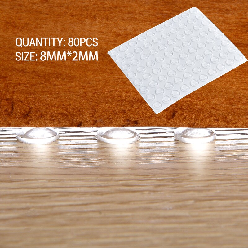 40-80 pces porta pára almofadas de silicone autoadesivas amortecedores de armário amortecedor de borracha almofada de buffer ferragens de móveis: 8x2mmx80pcs