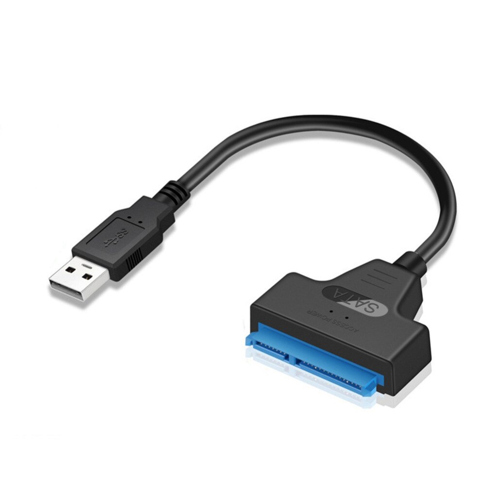 Sata till usb 2.0 kabel adapter stöd 2.5 tum extern hdd ssd notebook hårddisk 22 stift usb sata kabel data omvandlare: 50cm