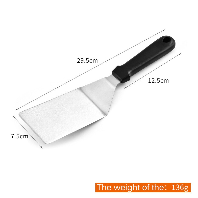 Tillbehörssats för grytor 6 delar grillspatel & skrapset flipper rostfritt stål för platt grill