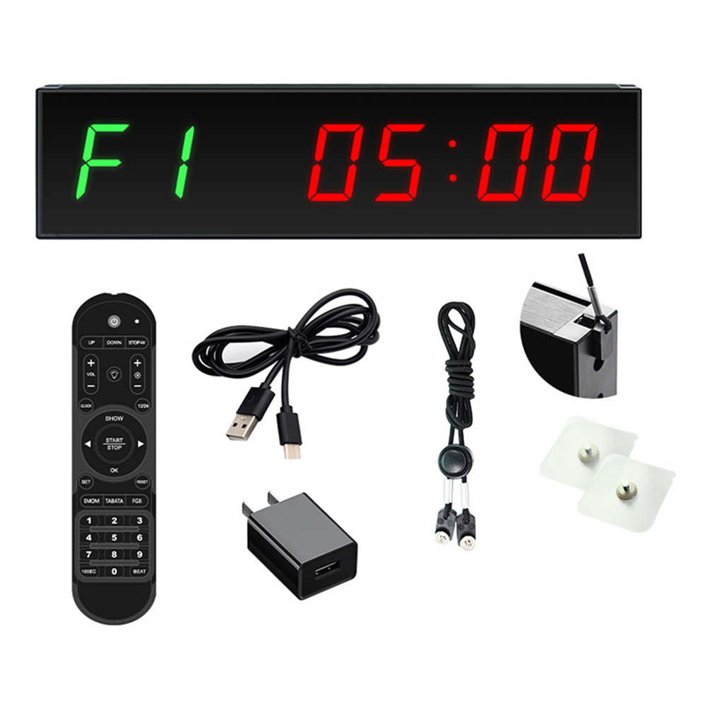 LED Interval Timer Type-C Plug-in Digitale Countdown Wandmontage Draadloze afstandsbediening Aluminiumlegering voor wedstrijdtraining