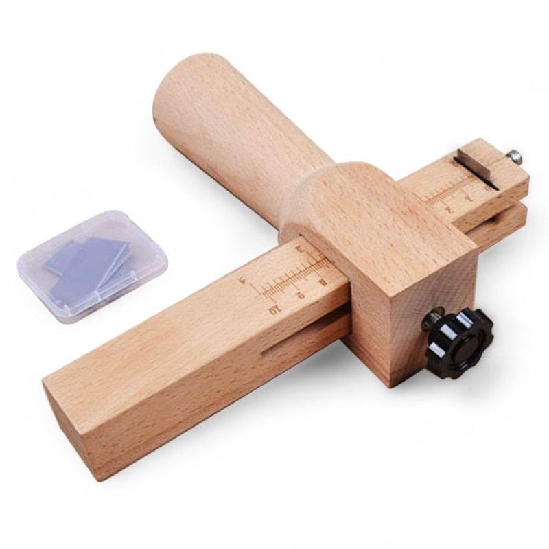 Diy verstelbare leren band snijder leerbewerking strip riem snijder pooierlijn van leer hout met 5 scherpe messen leer gereedschap