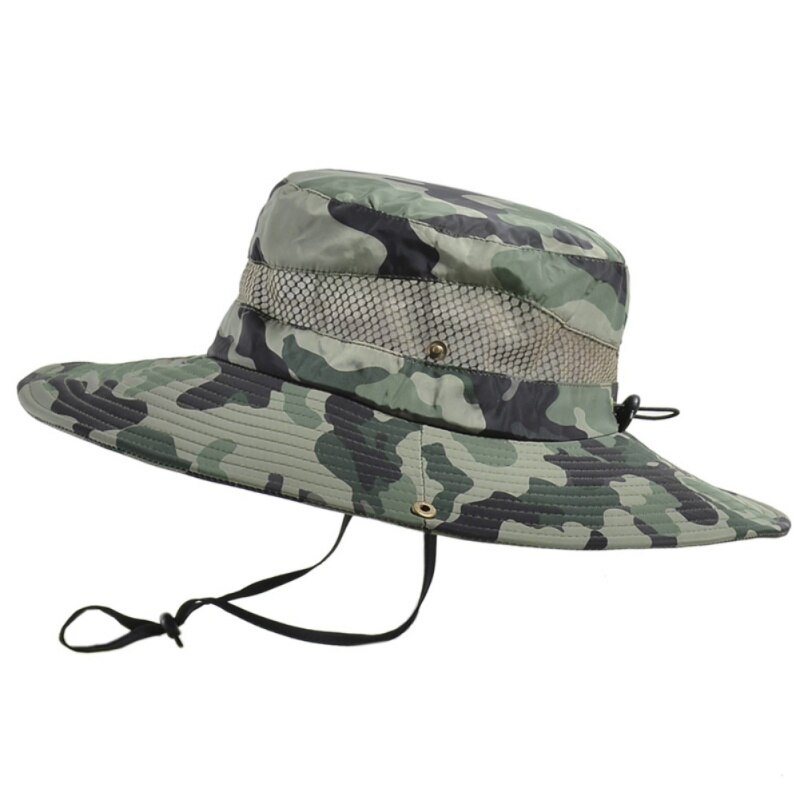 Mode Zomer Sneldrogende Anti Uv Zon Cap Hoed Grote Brede Rand Outdoor Vissen Wandelen Strand Mannen Panama Hoed Mesh ademend: K