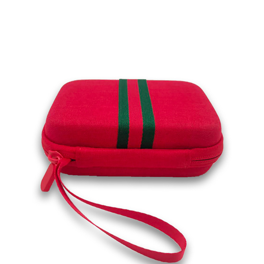 Oortelefoon Zak Headset Hoofdtelefoon Storage Case Multi-Fuction Beschermen Oordopjes Data Oplaadkabel Opbergdozen: RED