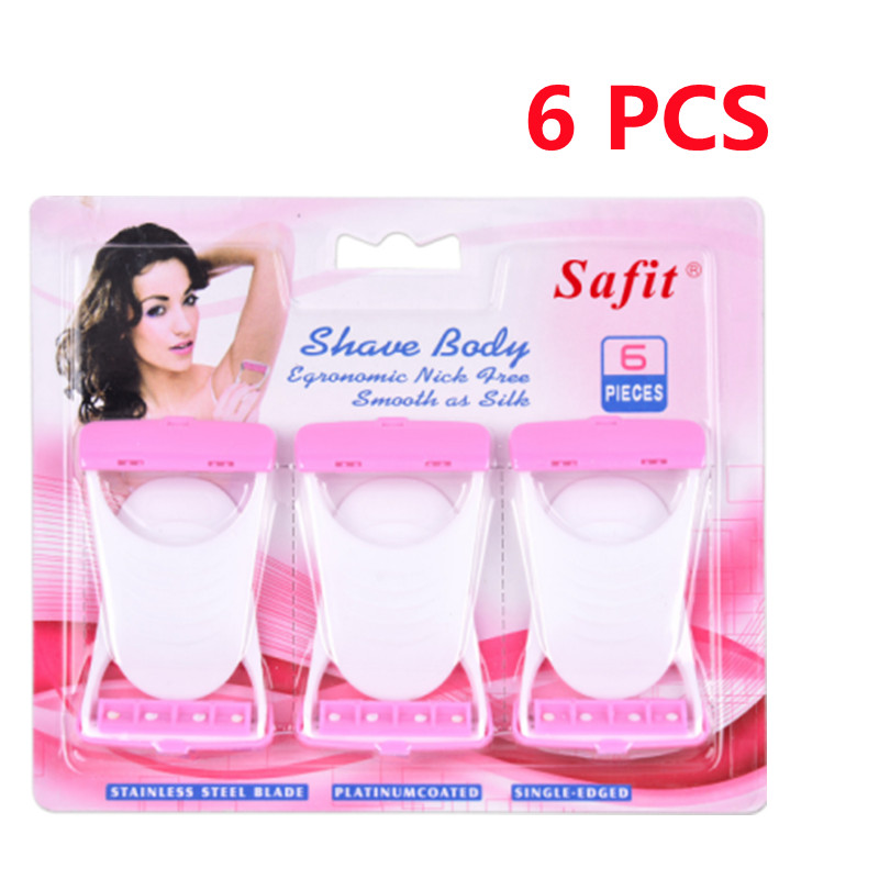 YS00089-3/6PCS Afeitadora desechable, cuchilla de depilación, raspador de pelo axilar, herramientas de belleza: Plata