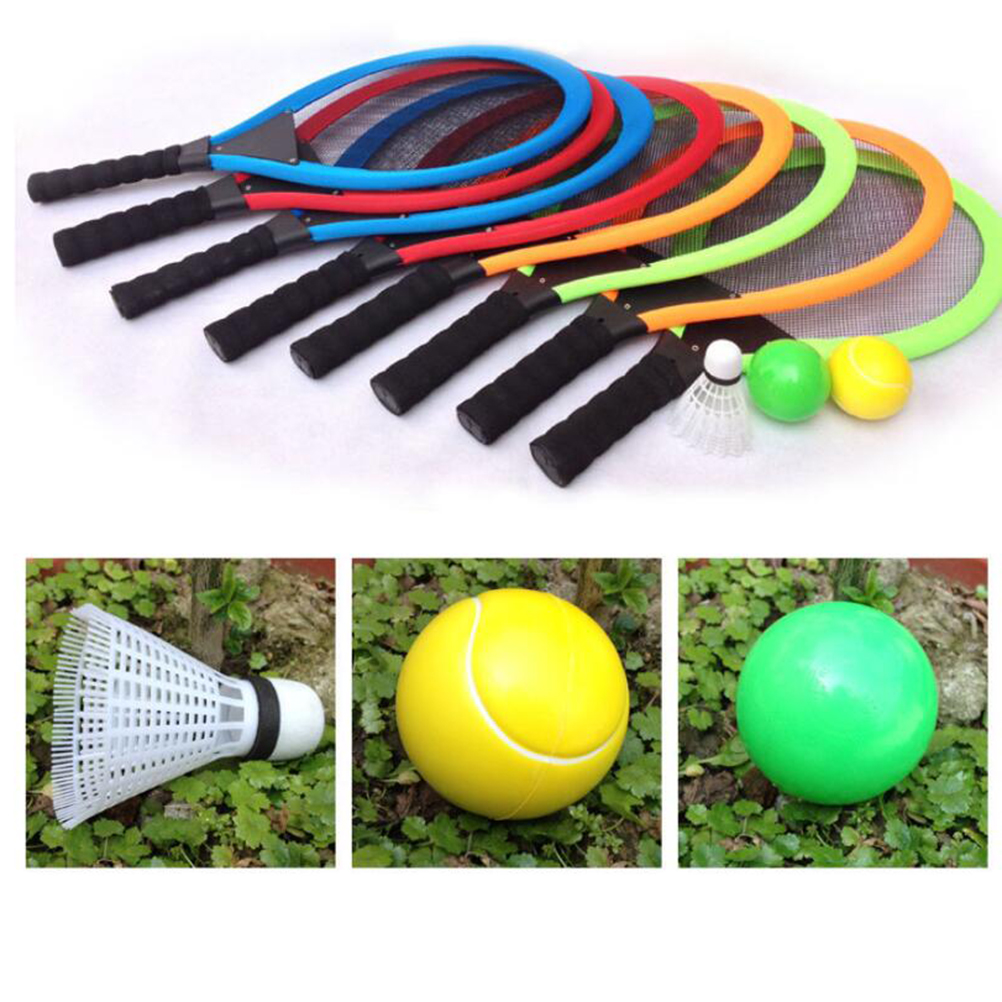 Ensemble de balles de Badminton, raquettes de Tennis, jeu de Sport pour parents et enfants, fournitures de plein air