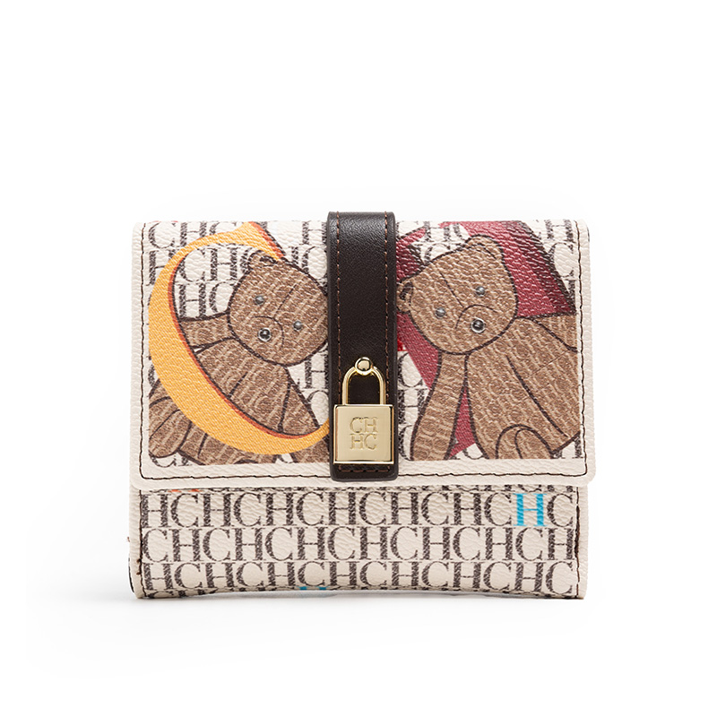 CH Premium Wallet Standard Wallet Women's Temperament Style Card Wallet Versatile Letter Print Walle: Ivory