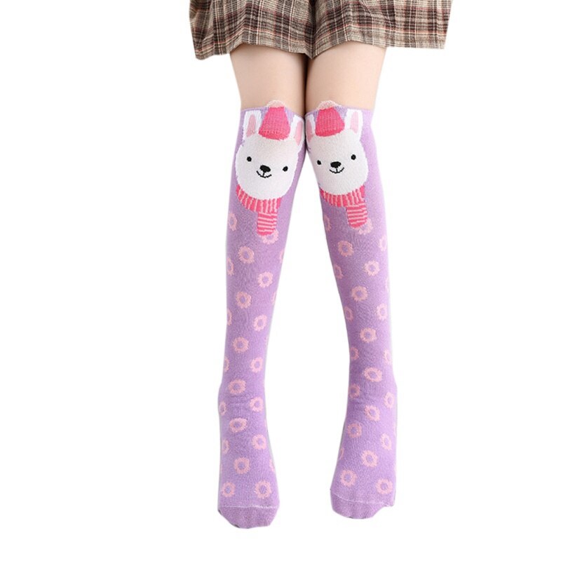 Meisjeskousen casual cartoon dierenprint ademend vochtafvoerend deodorant elastische kniekousen 2-12y: A5