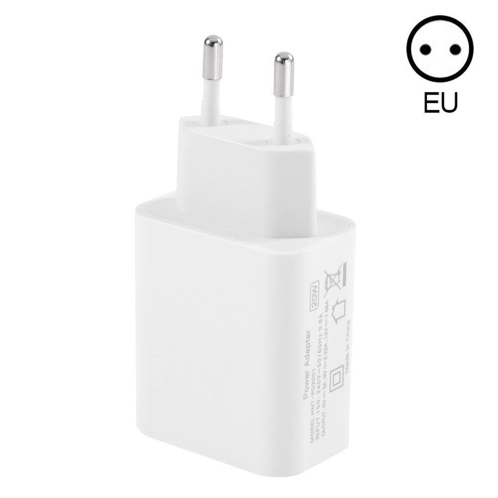 20W PD Schnelle USB C Wand Ladegerät Adapter 100-240V Typ C Lade Adapter Für iPhone 13 12 mini 13pro 11 Pro Max XS iPad Pro Air: Only 1 EU Plug White