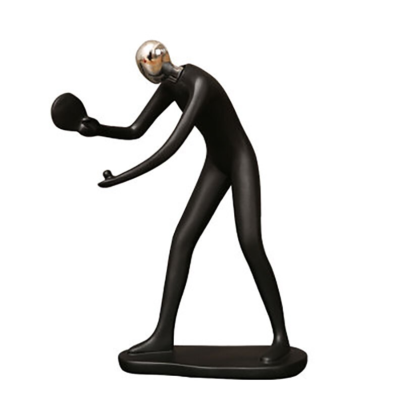 Harpiks sport mand golf cykel statue sorte figurer håndværk ornamenter enkel boligindretning vinskab dekorationer  d057