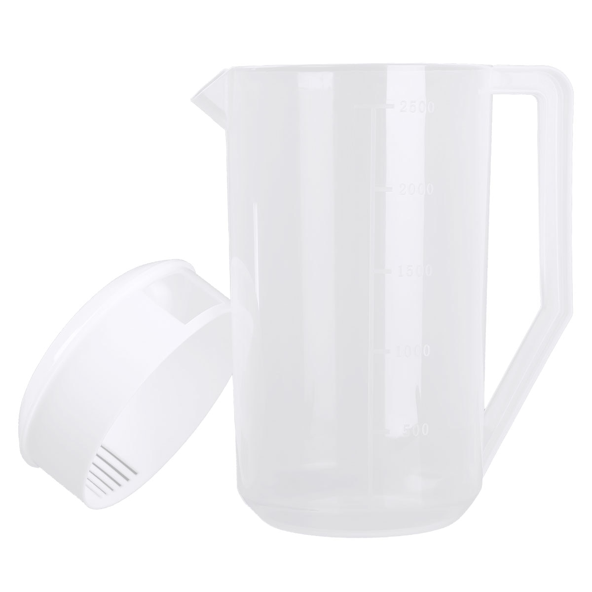 2500ml isoa vesikannu kannu tilavuus elintarvikelaatuinen muovinen mittausveden kattila kannella kannen kahvalla kannettava kotikäyttöön