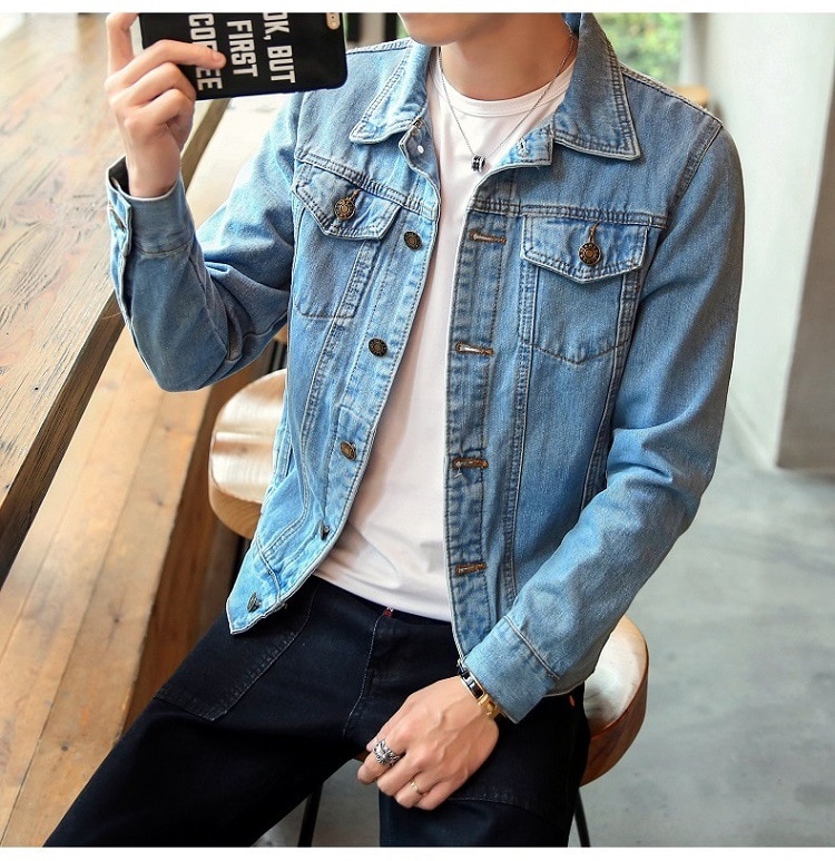 Mænd jeans jakke herre bomber jakker mænd hip hop mand vintage denim jakke frakke streetwear chaqueta hombre m -4xl