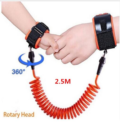Kids Wrist Link Toddler Baby Kids Safety Harness Child Leash Anti Lost Wrist Link Traction Rope Anti Lost Bracelet: 2.5M orange Rotary
