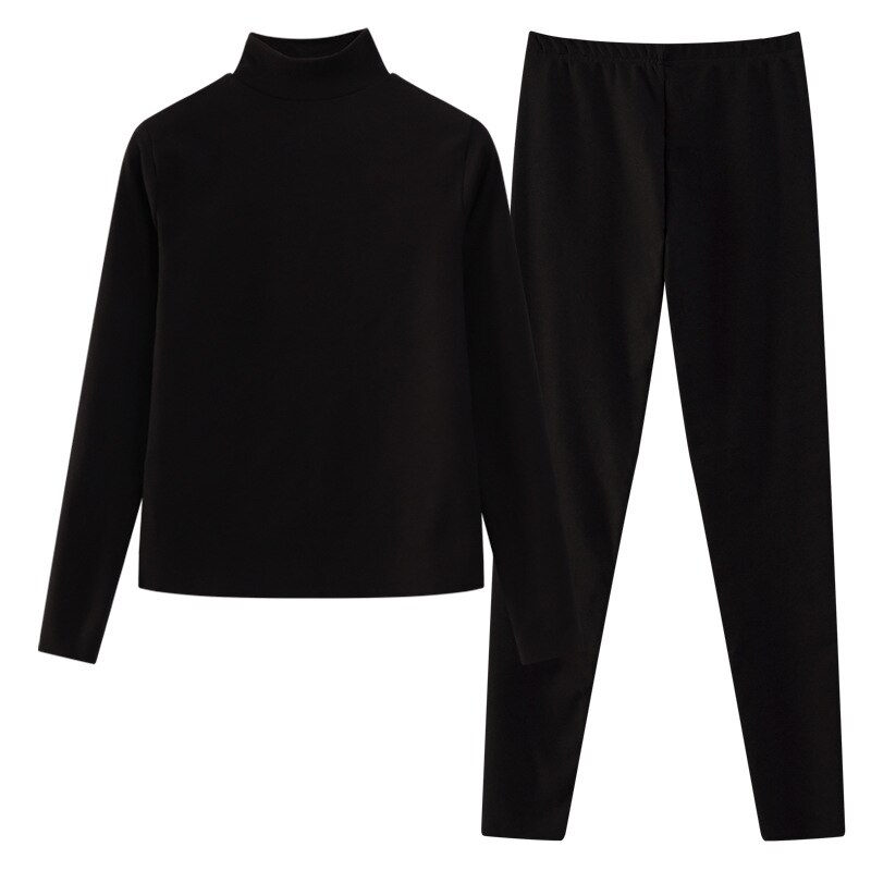 Ensemble 2 pièces pour femme, sous-vêtements thermiques, manches longues, haut et pantalon, doublure polaire, vêtements thermiques, hiver