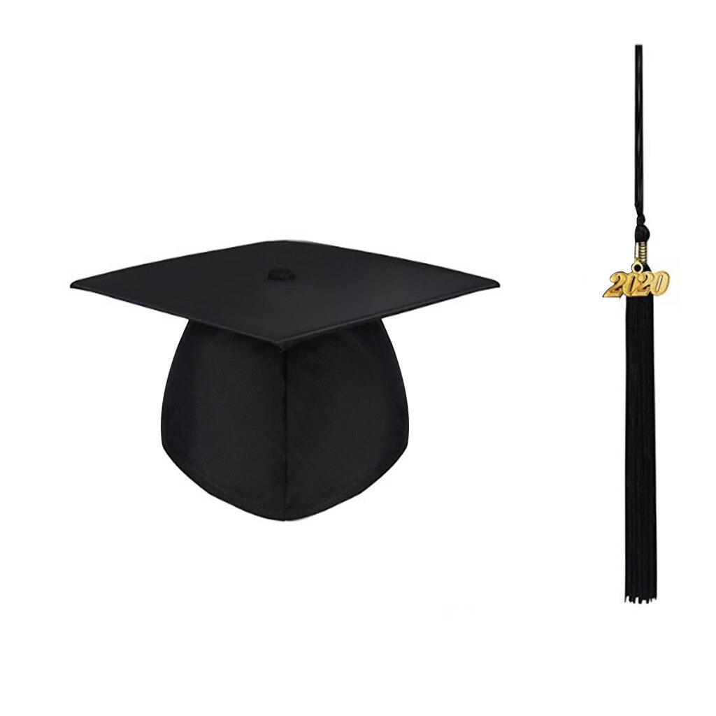 Adult Matte Graduation Cap Hat With Tassel Adjustable Photography Graduation Ceremony Party Supplies #YJ