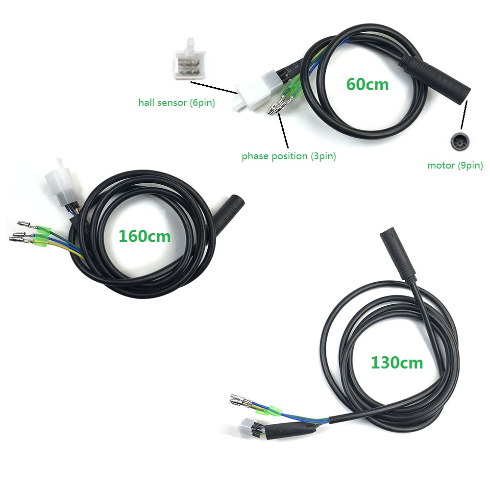 SOMEDAY Motor Adapte Cable Motor Extension Cable 9 Pin Waterproof Plug for 250W/350W/500W Electric Bicycle Conversion Kit
