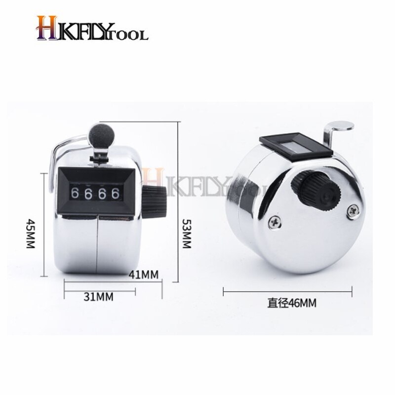 4 Digit Number Counters Hand Finger Mechanical Manual Counting Tally Clicker Timer Outdoor Sport Golf Soccer Counter Key Ring Ga