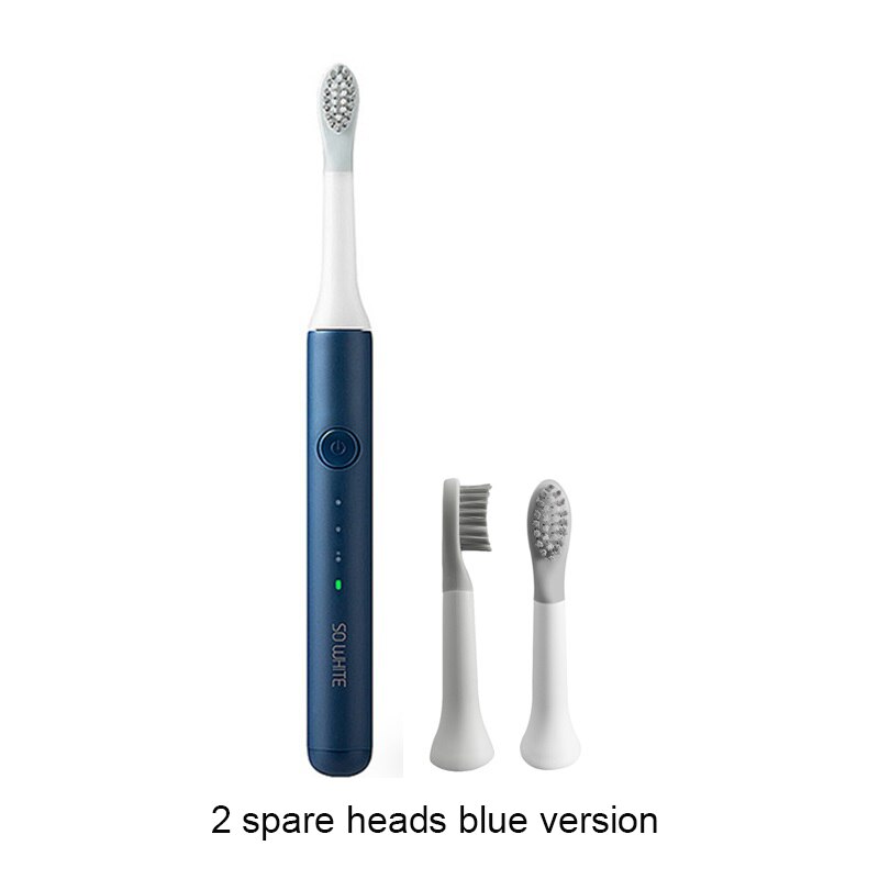 Soocas Pingjing Tanden Whiteing Sonic Elektrische Tandenborstel Ultra Sonic Automatische Tandenborstel Oplaadbare Waterdichte: blue and 2 heads