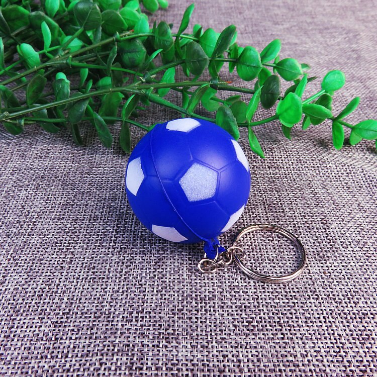 Sports Basketball Model Ball Toys PU Soft Basketball Small Football Rugby Baseball Love Keychain Pendant: Blue