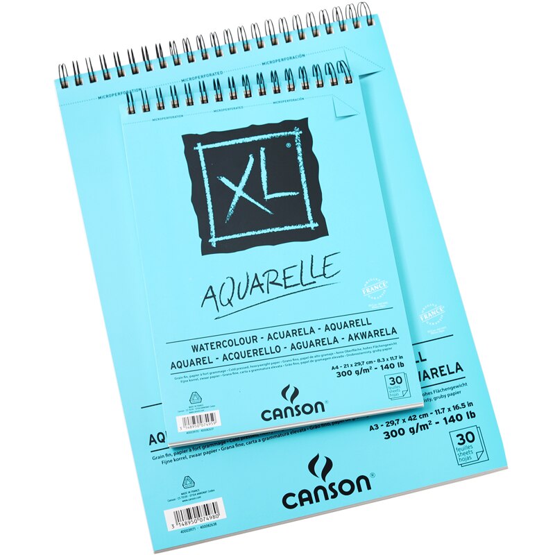 Canson Xl Aquarel Papier Boek Aquarelle Coil Boek 30 Vellen 300G Schetsen Gouache Acryl Schilderen