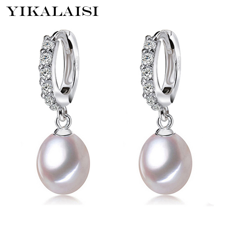 Yikalaisi 100% Natuurlijke Zoetwater Parel Stud Oorbellen 925 Sterling Zilveren Sieraden 8-9Mm 3 Kleuren Voor Vrouwen beste