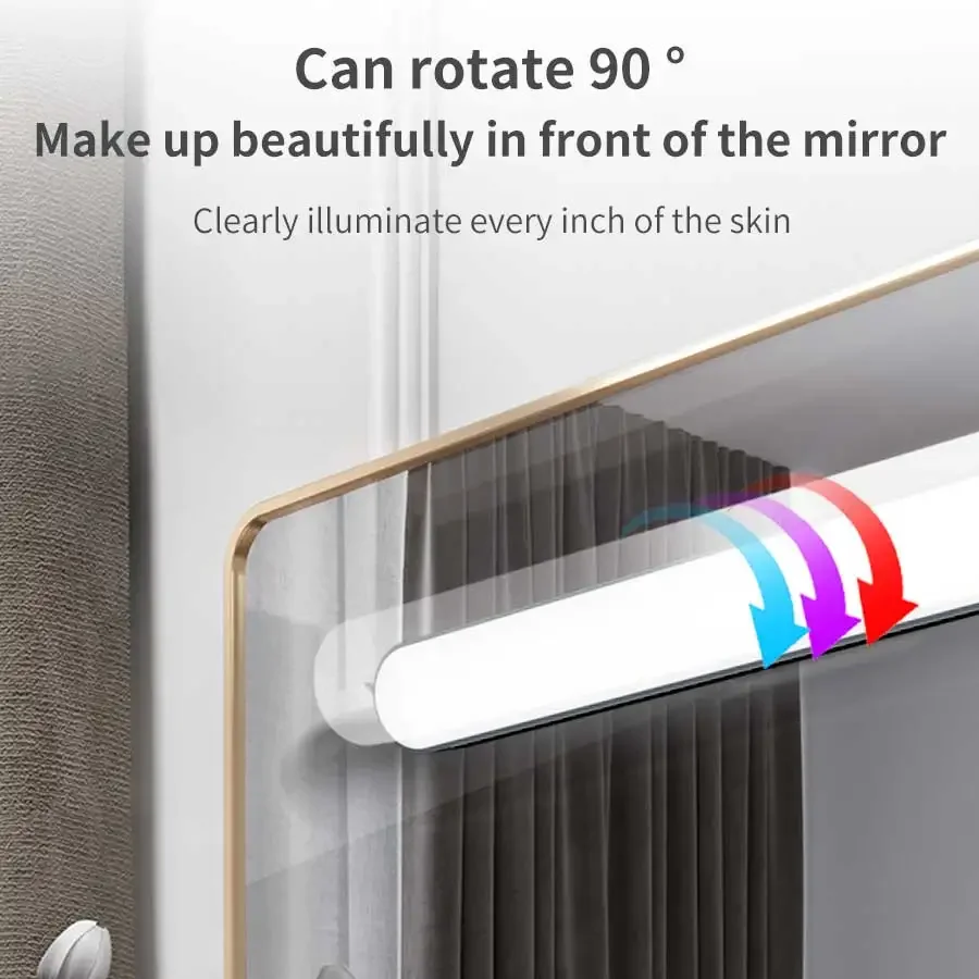 Led spejl foran makeup lys genopladelig hængende magnetisk lampe øjenbeskyttelse læselampe til sovesal garderobe skabslampe