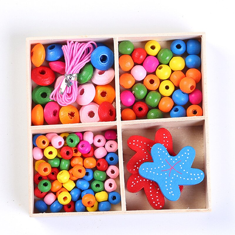 Meisje Diy Sieraden Kit Kleurrijke Houten Kralen Zelf-assemblage Ketting Ketting Armband Accessoires Cadeau Voor Kinderen UD88: Starfish