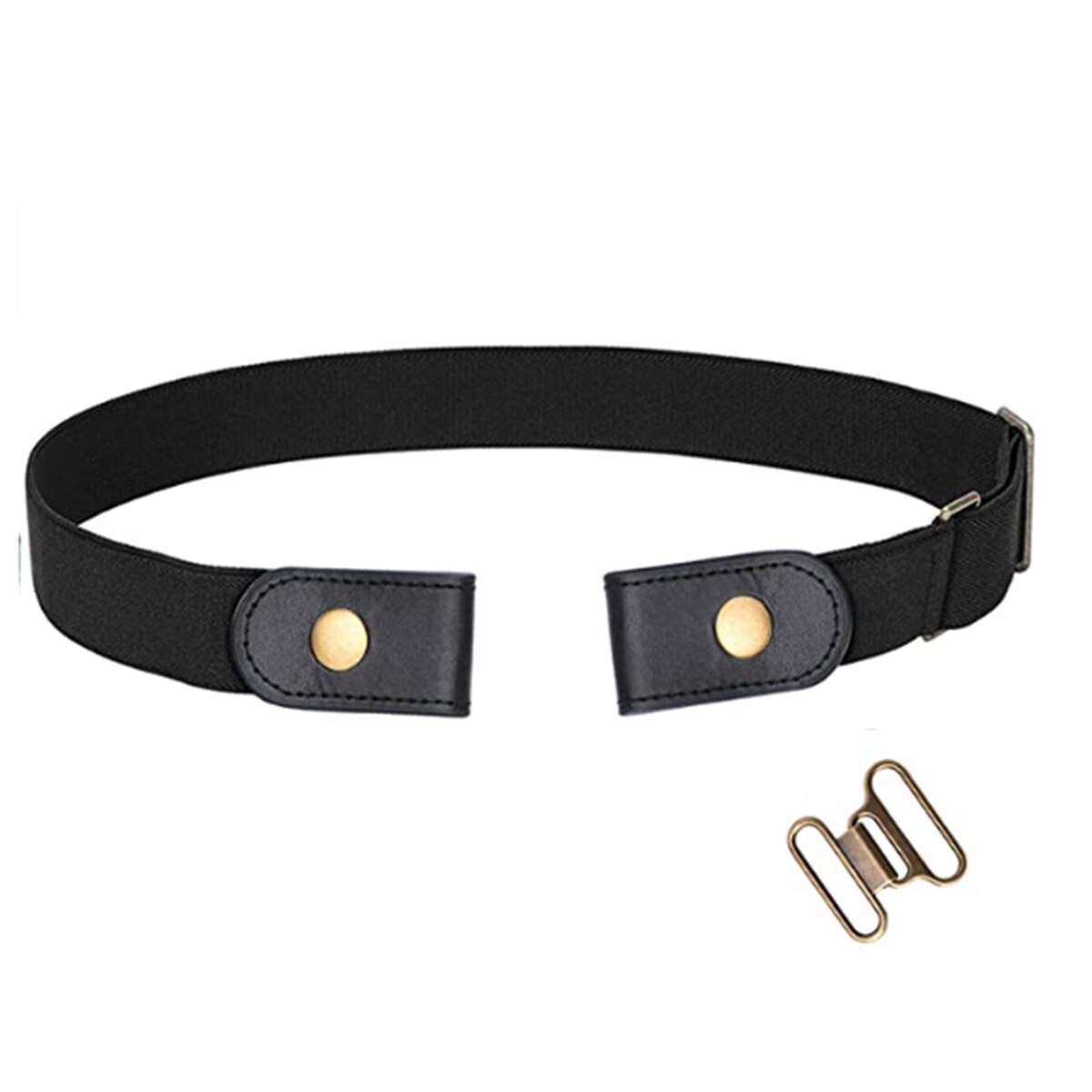 Cinturones de mujer, cinturón de elasticidad elástica de la cintura sin hebilla para mujeres y hombres, accesorios de cinturón, pantalones vaqueros, cintos extensibles, cinturón mágico para mujer: Black