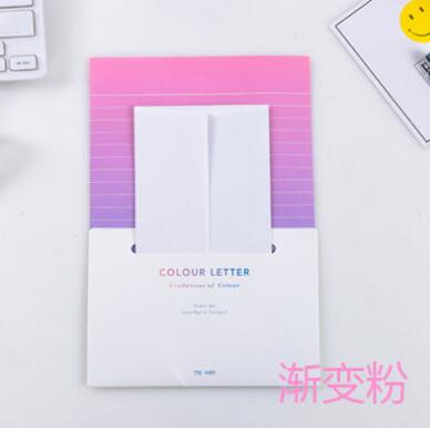 Gradient papper godis färg skrivkuvert papper gradient skrivpapper 40- pack: Rosa