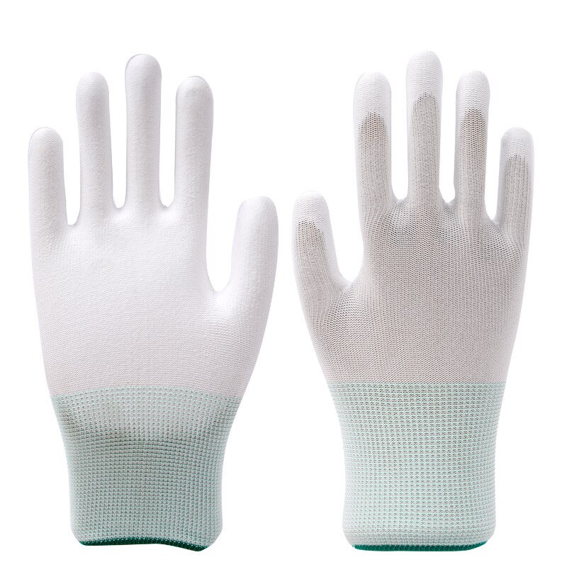 1 paar Antistatik-handschuhe Anti Statische ESD Elektronische Arbeits Handschuhe Pu Finger Beschichtet Finger PC Gleitschutz Für Finger Schutz: Grün M Code