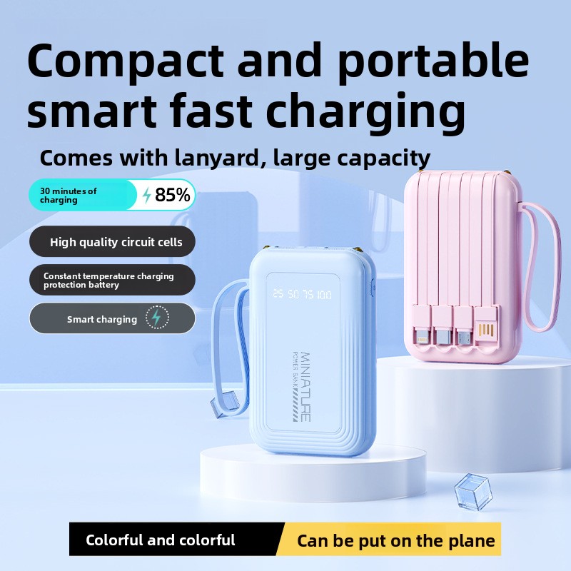 De powerbank van 20000 mah heeft een vieraderige, snellaadfunctie met grote capaciteit en is 20w mini-powerbank voor mobiel gebruik.