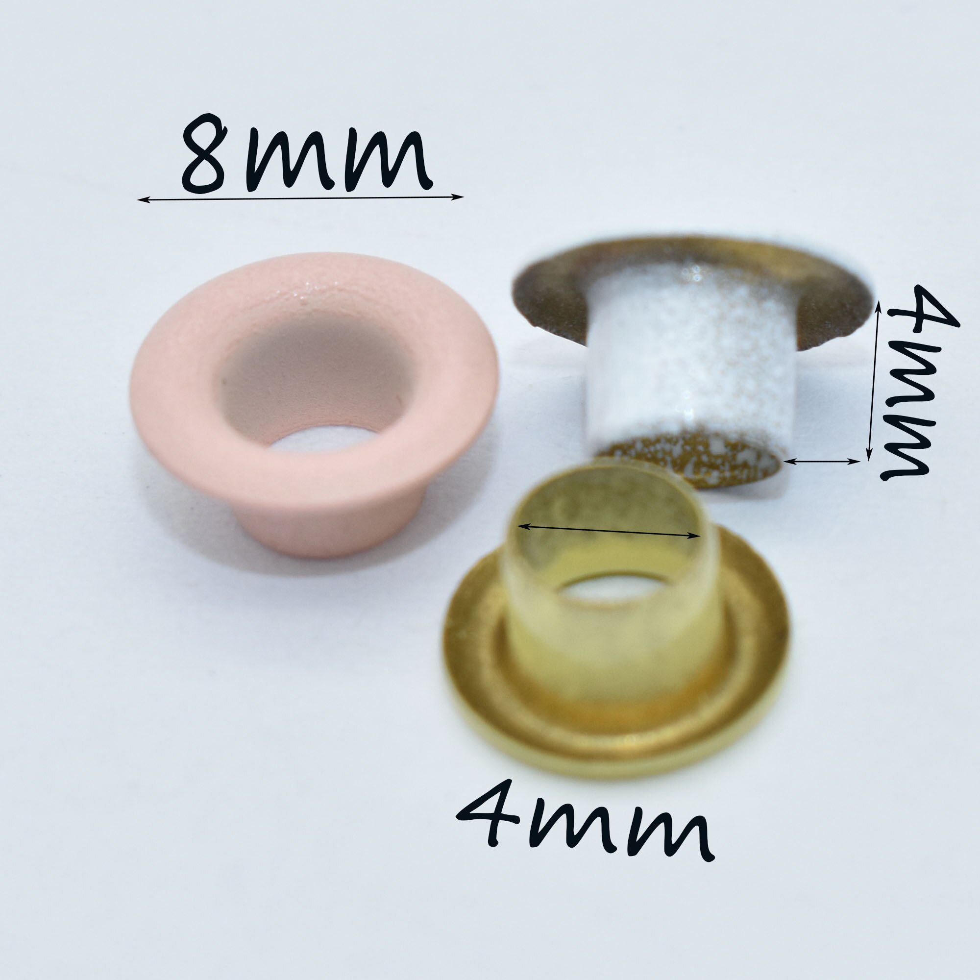 Round Eyelets Rivets Repair Hardware Canvas DIY Leather Craft Supplies Bag Shoes Belt Cap Clothing Craft Projects 100 PCS 4 mm